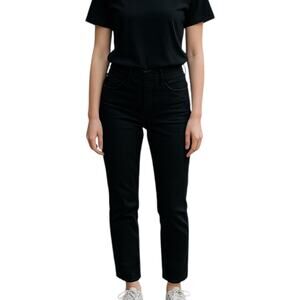 NWT L’AGENCE Black Cotton Blend Skinny Mid Rise Jeans Classic Everyday Size 25